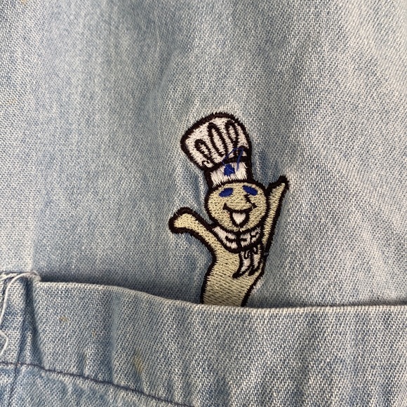 Pillsbury doughboy denim button down shirt - Picture 2 of 3